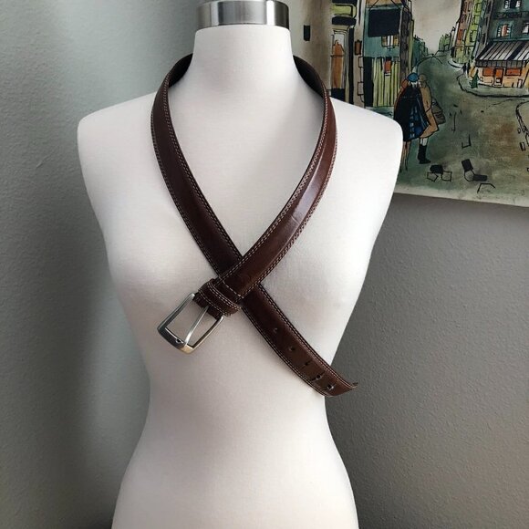 Dockers Leather Belt - Double Stitched - Picture 1 of 9